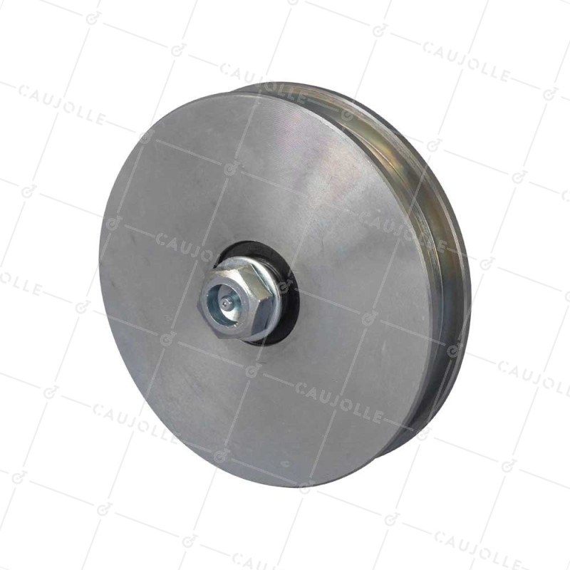 WIDE GATE WHEEL WITH SQUARE GROOVE DIAMETER 160 MM FOR SQUARE RAIL OF 20 MM LOAD 1.6T AXLE 16 MM - GAGC160L
