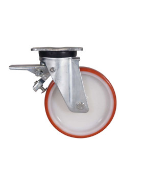 Castor OF SWIVEL HANDLING WITH BRAKE IN NYLON/POLYURETHANE DIAMETER 200 MM LOAD 300 KG - S74NP 200AF