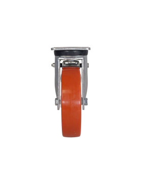 Castor OF SWIVEL HANDLING WITH BRAKE IN NYLON/POLYURETHANE DIAMETER 200 MM LOAD 300 KG - S74NP 200AF
