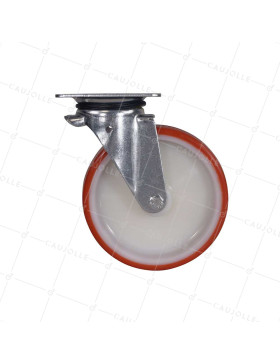ROULETTE DE MANUTENTION EN NYLON/POLYURÉTHANE DIAMÈTRE 200MM CHARGE 400 KG - S74NP 200
