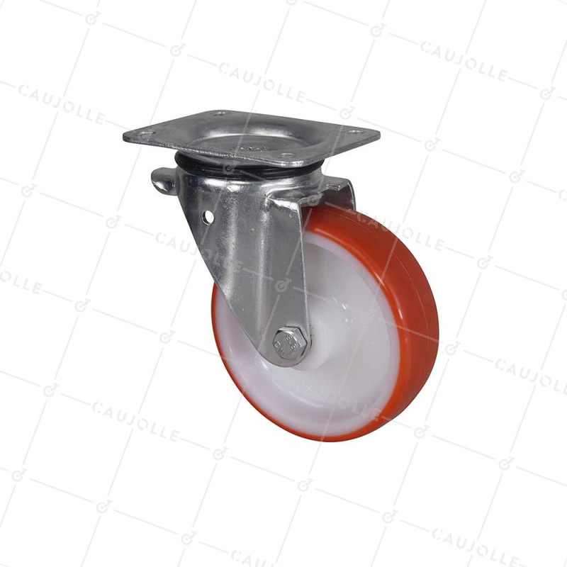 ROULETTE DE MANUTENTION EN NYLON/POLYURÉTHANE DIAMÈTRE 150 MM CHARGE 300 KG - S74NP 150