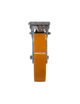 ROULETTE PIVOTANTE A FREIN POLYURÉTHANE RENFORCÉE JANTE FONTE DIAMÈTRE 250 MM CHARGE 1400KG - S80 250P AF