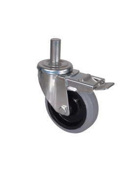 ROULETTE A TIGE LISSE DE 22 MM NON TACHANTE POUR ECHAFAUDAGE TUBULAIRE - S06NS 125GRIS TAF ACIER 22X50
