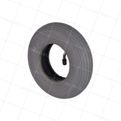 ANTI-TRACK TIRE SET LINED + AIR CHAMBER DIAMETER 200 MM (200 x 50) 2 PLY Valve BENT 7768 • Caujolle