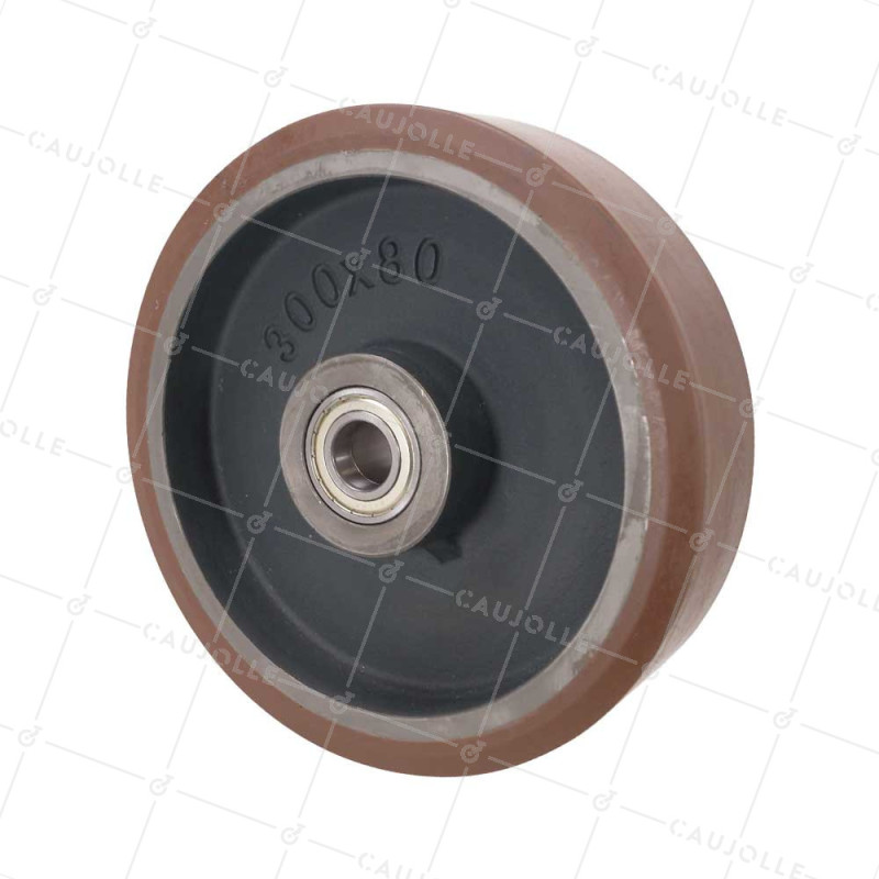 ROUE EN POLYURETHANE A DISSIPATION DE CHALEUR DIAMETRE 300 MM CHARGE 2400 KG SFKV 300X80 LM86 RB30