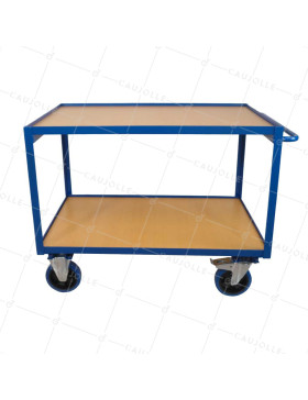 CHARIOT DE MAGASINAGE ROUE ANTI TACHES CHARGE 300 KG PLATEAU 1200X800