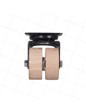 ROULETTE A PLATINE EN BOIS DIAMÈTRE 50 MM CHARGE 50 KG BOIS ORIGINE FRANCE - S170 P NOIRE