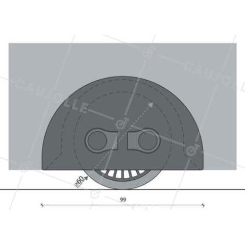 Castor Built-in with ON/OFF Brake | 30mm Panel