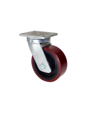 ROULETTE PIVOTANTE POLYURÉTHANE RENFORCÉE JANTE FONTE DIAMÈTRE 150 MM CHARGE 750KG - S80 150