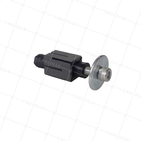 EXPANDABLE STAINLESS STEEL FIXING SLEEVE FOR SQUARE TUBE OF 27 MM TO 30 MM INSIDE AND Castor WITH A HOLE OF 10 TO 12 MM - DEX C27-30 STAINLESS STEEL • Caujolle