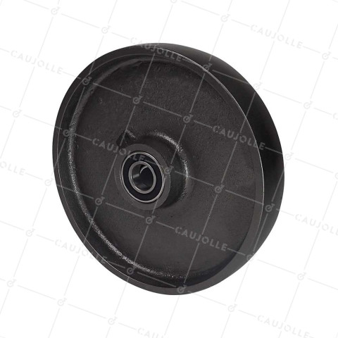 ROUE EN FONTE DIAMÈTRE 250 MM AXE 25 MM CHARGE 1500 KG - S2760 FONTE 250MB25 • Caujolle
