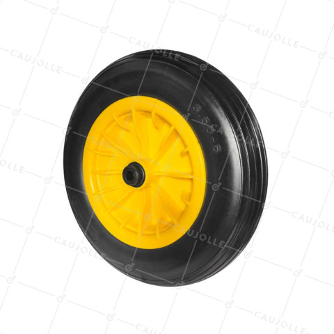 ROUE DE BROUETTE INCREVABLE PETIT FORMAT DIAMETRE 370 MM ALÉSAGE 14 MM CHARGE 150 KG - S6000 3.50/8 L14 • Caujolle
