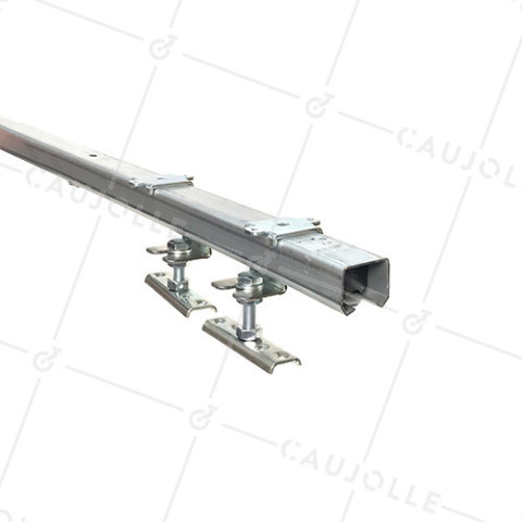 KIT SILENCIEUX COMPLET AVEC RAIL DE 2M POUR PORTE COULISSANTE DE 16 MM À 50 MM D'ÉPAISSEUR ET DE 1 M DE LARGE - KIT PORT CHARIOT NYLON 2GL +RAIL 2ML • Caujolle