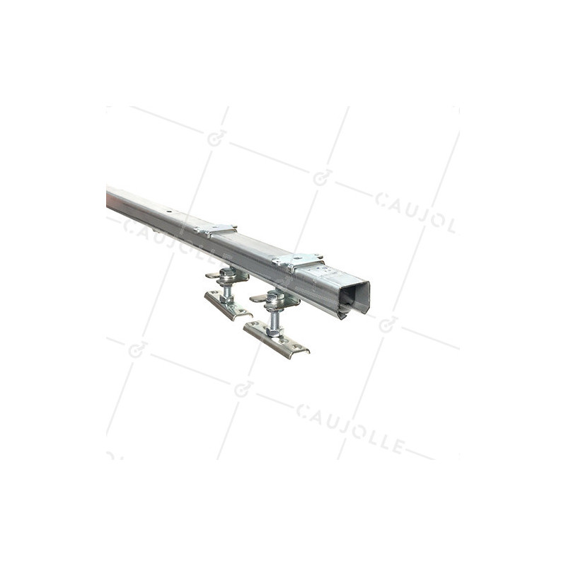 KIT SILENCIEUX COMPLET AVEC RAIL DE 2M POUR PORTE COULISSANTE DE 16 MM À 50 MM D'ÉPAISSEUR ET DE 1 M DE LARGE - KIT PORT CHARIOT