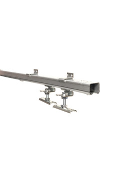 KIT SILENCIEUX COMPLET AVEC RAIL DE 2M POUR PORTE COULISSANTE DE 16 MM À 50 MM D'ÉPAISSEUR ET DE 1 M DE LARGE - KIT PORT CHARIOT