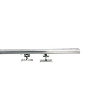 KIT SILENCIEUX COMPLET AVEC RAIL DE 2M POUR PORTE COULISSANTE DE 16 MM À 50 MM D'ÉPAISSEUR ET DE 1 M DE LARGE - KIT PORT CHARIOT