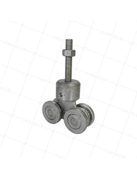 CHARIOT PIVOTANT 4 GALETS POUR PORTE COULISSANTE SUSPENDUE DE 650KG - CHARIOT PIV 4 GAL MOYEN