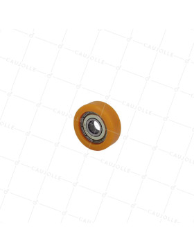 Wheel IN POLYURETHANE DIAMETER 30 MM LOAD 30 KG Bearing BALL BEARINGS OF 8 MM - Wheel 30/11 LM 8 RB8 PU ORANGE • Caujolle