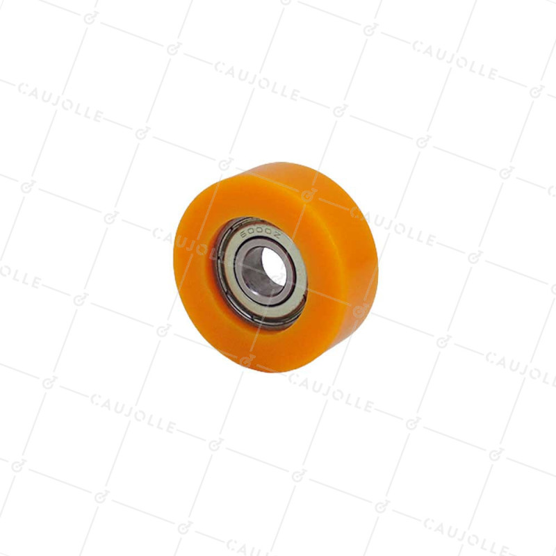 Wheel IN POLYURETHANE DIAMETER 40 MM LOAD 30 KG Bearing WITH BALLS OF 10 MM - Wheel 40/15 LM 8 RB10 PU ORANGE