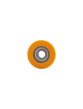 GALET EN POLYURETHANE DIAMÈTRE 40 MM CHARGE 30 KG ROULEMENT A BILLES DE 10 MM - GALET 40/15 LM 8 RB10 PU ORANGE