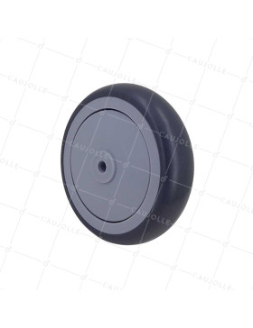 ROUE CAOUTCHOUC SILENCIEUSE ROULEMENT À BILLES DIAMÈTRE 125 MM CHARGE 100 KG AXE 8 MM - GALET GRIS CHU 125/32 LM 40 RB 8 • Caujolle
