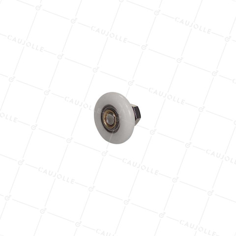 GALET DE PORTE DE DOUCHE EPAULE ET FILETE DIAMETRE 23X5.5 LONGUEUR MOYEU 11 + BOULON M6 • Caujolle