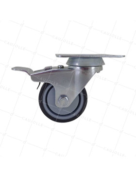 ROULETTE À FREIN EN CAOUTCHOUC SOUPLE ANTI-USURE ET NON TACHANT DIAMÈTRE 50MM CHARGE 40 KG - S15.P 50BL DESTOCK