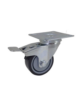 ROULETTE À FREIN EN CAOUTCHOUC SOUPLE ANTI-USURE ET NON TACHANT DIAMÈTRE 50MM CHARGE 40 KG - S15.P 50BL DESTOCK