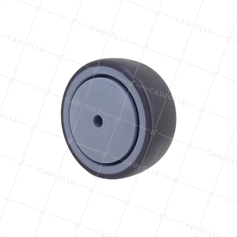 Wheel SOFT RUBBER WEAR-RESISTANT AND NON-STAINING DIAMETER 80MM WITH 8MM FIXING - GAL S15 80 RB