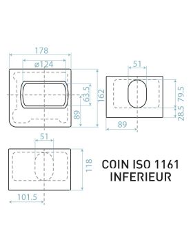 BEQUILLE DE LEVAGE DE CONTENEUR CHARGE 4500 KG UNITAIRE POUR COIN ISO 1161