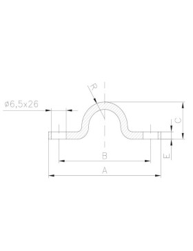304 STAINLESS STEEL RAIL TO SCREW FOR WHEEL WITH ROUND GROOVE OF 16 MM - GR 16