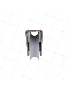 Wheel GATE IN NYLON WITH STAINLESS STEEL MOUNTING FOR SCREWING OR WELDING DIAMETER 80 MM FOR ROUND RAIL OF 20MM LOAD 650 KG - MT