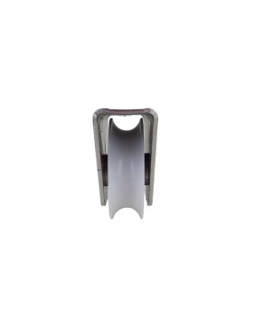 Wheel GATE IN NYLON WITH STAINLESS STEEL MOUNTING FOR SCREWING OR WELDING DIAMETER 80 MM FOR ROUND RAIL OF 20MM LOAD 650 KG - MT