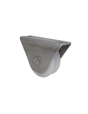 Wheel GATE IN NYLON WITH STAINLESS STEEL MOUNT FOR SCREWING OR WELDING DIAMETER 80 MM FOR TRIANGULAR RAIL LOAD 650 KG - MTSP GV8