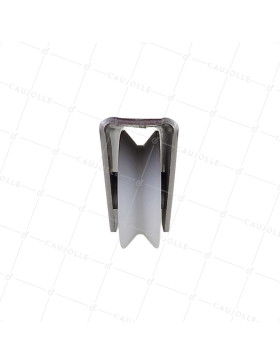 Wheel GATE IN NYLON WITH STAINLESS STEEL MOUNT FOR SCREWING OR WELDING DIAMETER 80 MM FOR TRIANGULAR RAIL LOAD 650 KG - MTSP GV8