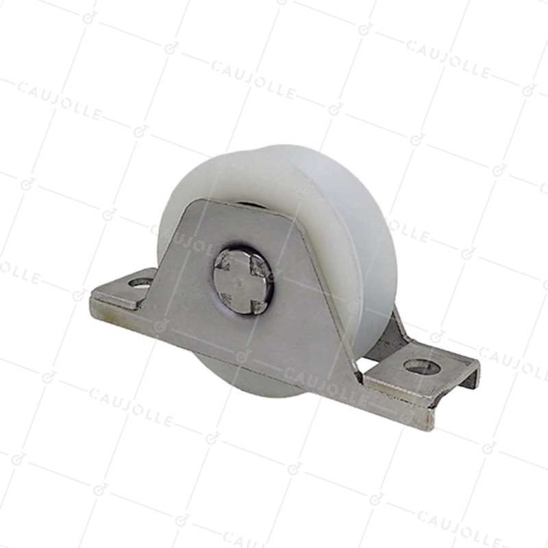 FRAME FOR EMBEDDED GATE WITH WHEEL DIAMETER 80MM IN NYLON WITH GROOVE V AND STAINLESS STEEL FRAME LOAD 650KG - MTSPE GV80 NYLON