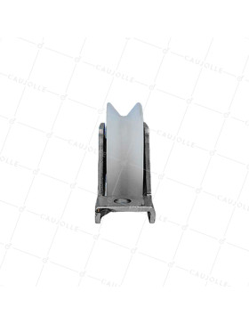 FRAME FOR EMBEDDED GATE WITH WHEEL DIAMETER 80MM IN NYLON WITH GROOVE V AND STAINLESS STEEL FRAME LOAD 650KG - MTSPE GV80 NYLON