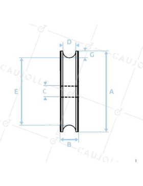 GALET DE DIAMETRE 40MM A GORGE RONDE DE 8 MM AVEC ROULEMENT ALESAGE 10 MM- GAGR 40/10 LM8 RB10 SANS BOULON