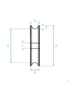 DIAMETER 40MM ROUND GROOVE PULLEY OF 8 MM WITH BEARING BORE 10 MM - GAGR 40/10 LM8 RB10 WITHOUT BOLT