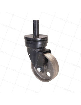 ROULETTE VINTAGE EN FONTE DIAMÈTRE 100MM CHARGE 250KG À TIGE LISSE DE 20 MM - INDUS STYL 100 TL 20 A SOUDER • Caujolle