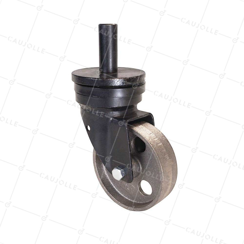 ROULETTE VINTAGE EN FONTE DIAMÈTRE 100MM CHARGE 250KG À TIGE LISSE DE 20 MM - INDUS STYL 100 TL 20 A SOUDER