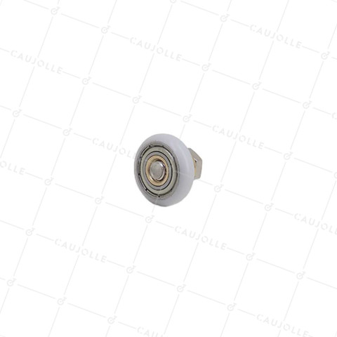 GALET DE PORTE DE DOUCHE EPAULE ET FILETE DIAMETRE 20x5.5 LONGUEUR MOYEU 11 + BOULON M6 • Caujolle