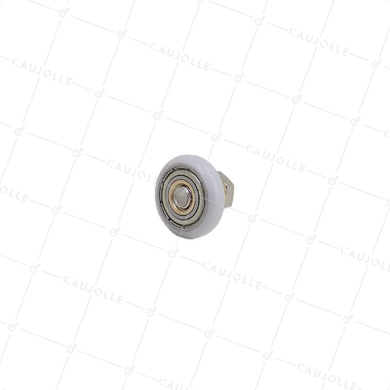 GALET DE PORTE DE DOUCHE EPAULE ET FILETE DIAMETRE 20x5.5 LONGUEUR MOYEU 11 + BOULON M6