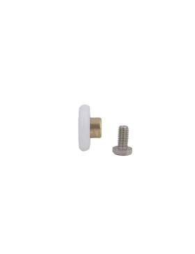 GALET DE PORTE DE DOUCHE EPAULE ET FILETE DIAMETRE 25x5.5 LONGUEUR MOYEU 11 + BOULON M6