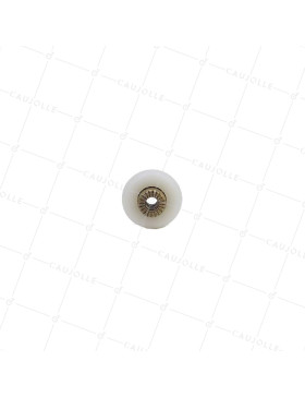 GALET DE PORTE DE DOUCHE EPAULE ET FILETE DIAMETRE 19X6 LONGUEUR MOYEU 9MM SANS BOULON