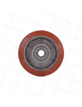 GALET CAOUTCHOUC HAUTE TEMPÉRATURE 280°C DIAMÈTRE 100 MM AVEC ROULEMENTS À BILLES DE 15 MM