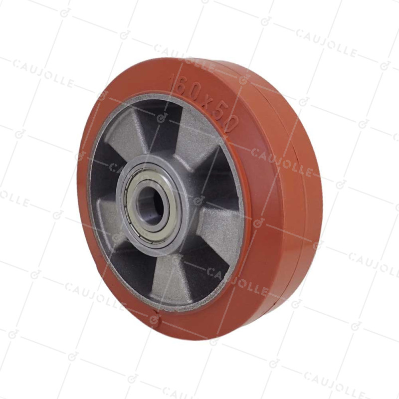 Wheel HIGH TEMPERATURE RUBBER 280°C DIAMETER 160/50 WITH 20MM BALL BEARINGS