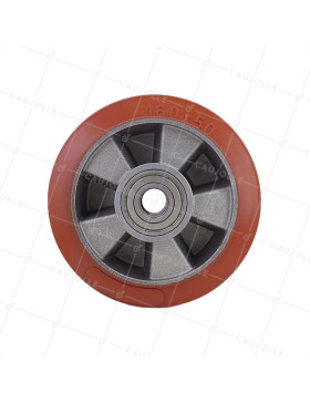 GALET CAOUTCHOUC HAUTE TEMPÉRATURE 280°C DIAMÈTRE 160/50 AVEC ROULEMENTS À BILLES 20MM