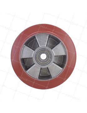 GALET CAOUTCHOUC HAUTE TEMPÉRATURE 280°C DIAMÈTRE 200/50 AVEC ROULEMENTS À BILLES 20MM