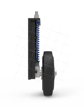 ROULETTE POUR PORTAIL COULISSANT RENFORCÉE À RESSORT DIAMÈTRE 200 MM CHARGE 450KG AVEC 100 MM DE DÉBATTEMENT VERTICAL
